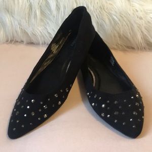 Black Rhinestone Flats